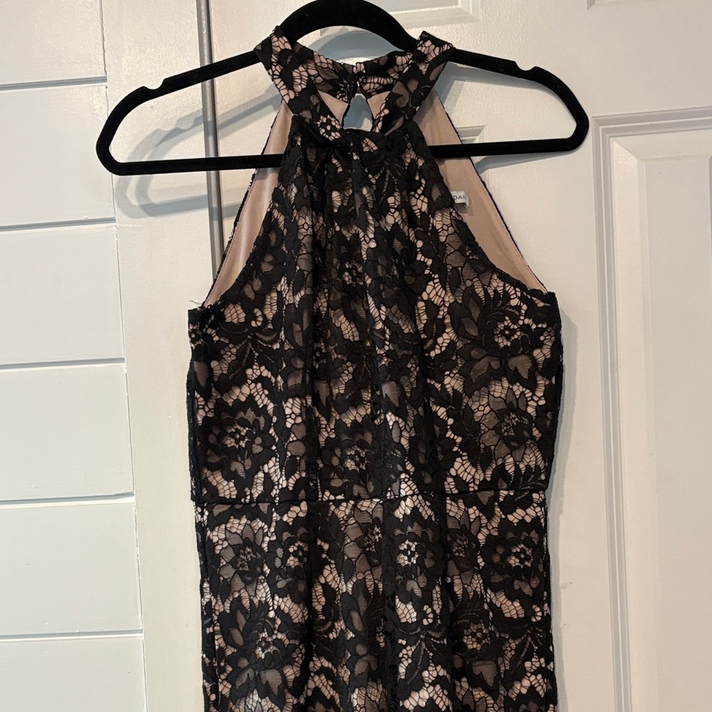 Julia Jordan Black and Cream Lace Jumpsuit